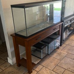 4ft Long Reptile Tank w/ Metal Lid & Wood Stand