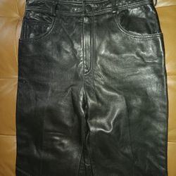 Ladies Black Leather Pants
