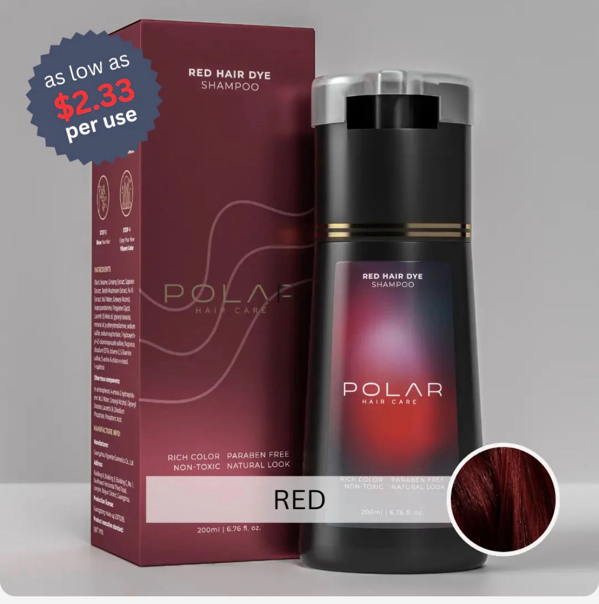 Polar Haircare Red Hair Dye….All Hair Types