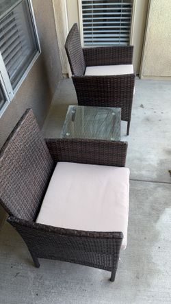 Patio Porch Furniture Sets 3 Pieces (Chairs with Table)