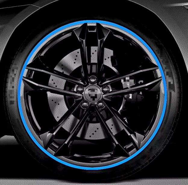 Rim 3m Glue Back 8M/ Roll New Styling IPA Rimblades Car Vehicle Color Wheel Rims Protectors (BLUE)Decor Strip Tire Guard Line Rubber Moulding Trim