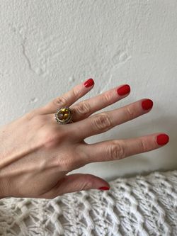 Citrine Diamond Engagement Ring 