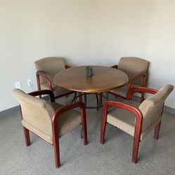 Round Office Table W/ Four Chairs 