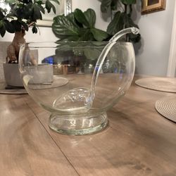 Glass Punch Bowl With Glass Ladle