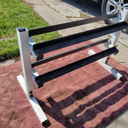 KEYS 2-TIER DUMBBELL RACK  3' WIDE
DISASSEMBLED 
7111.S WESTERN WALGREENS 
$55. CASH ONLY AS IS