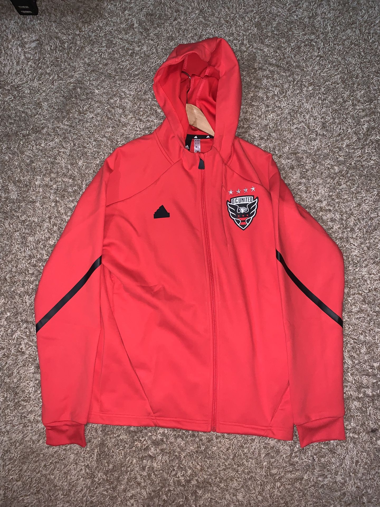 Adidas Red D.c. United 2024 Anthem Travel Full-zip Jacket