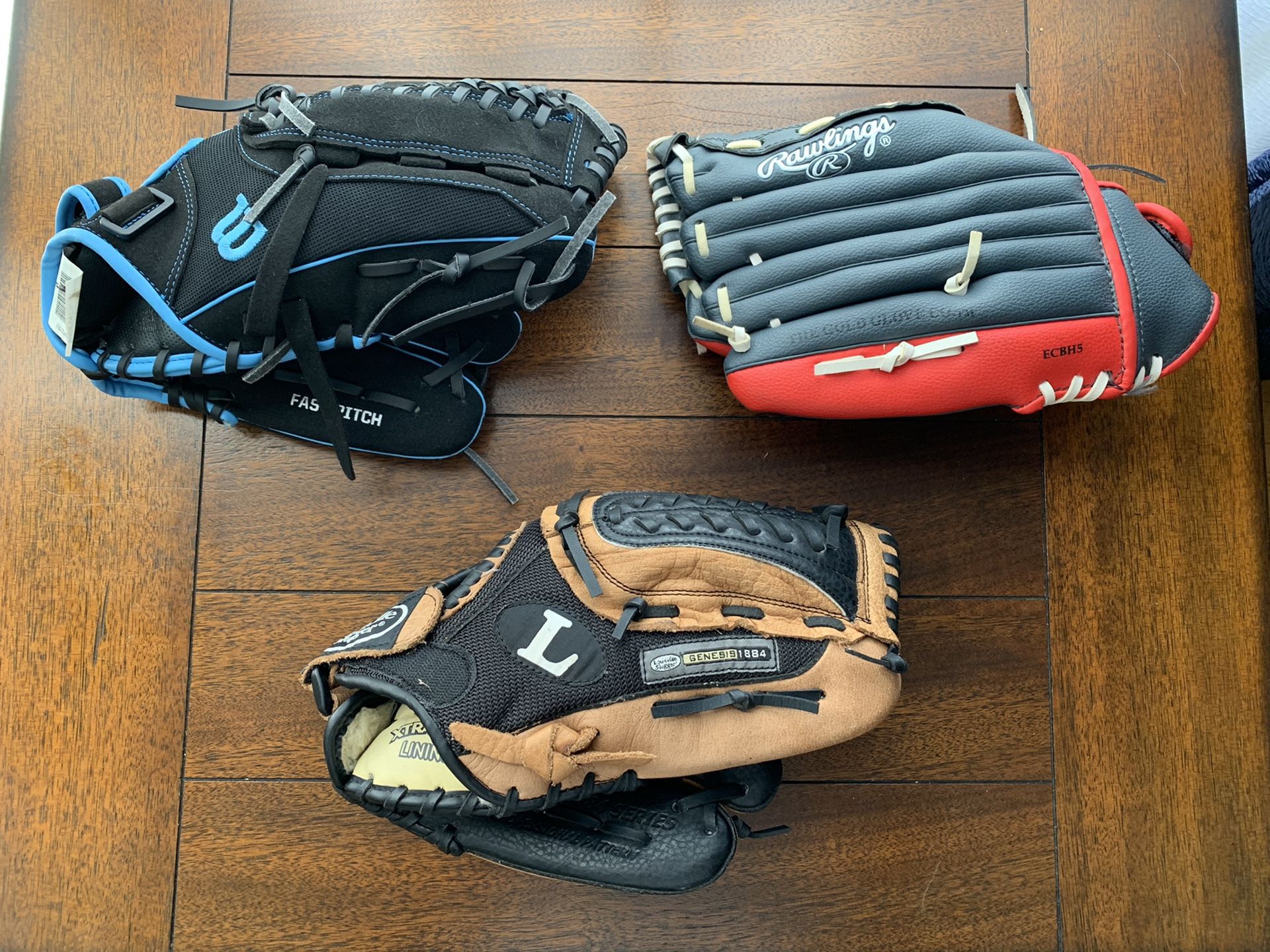 Baseball gloves - Wilson Fast Pitch Baseball 12" Glove A0440TR12CAT Right Throw Black Blue Louisville Slugger Genesis 1884 Genb1200 Series Leather B