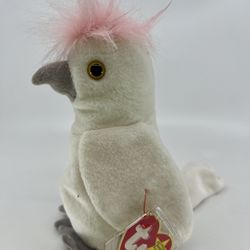 Vintage Ty Beanie Babies Kuku Cockatoo Bird - White