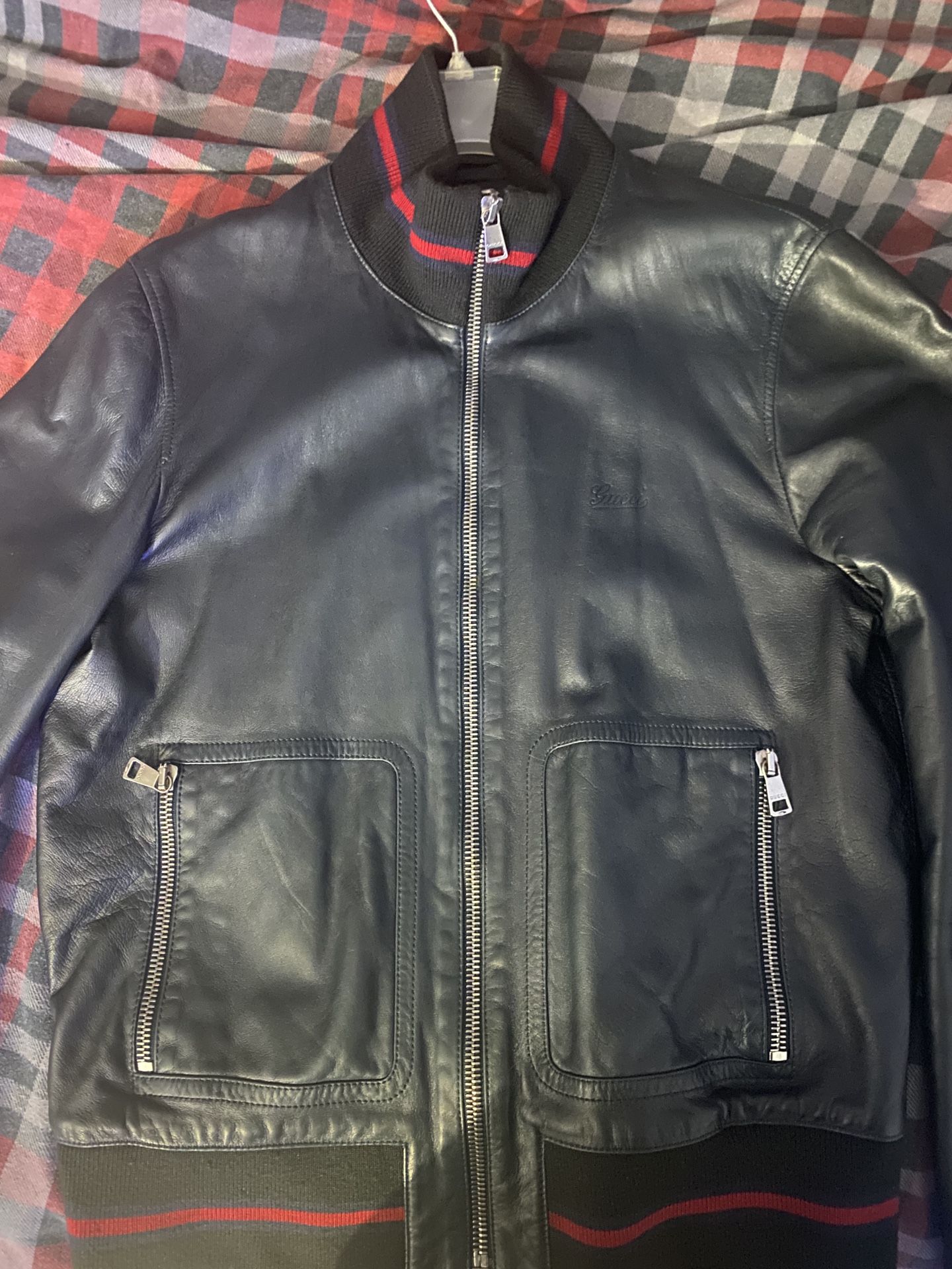 Gucci Leather Bomber Jacket