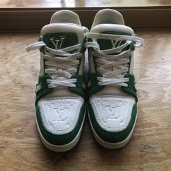 Louis Vuitton Green And White Sneakers