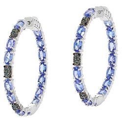 $165 COLLEEN LOPEZ IN-OUT DIAMOND & GEMSTONE HOOPS New 860921 STOCK PHOTO SHOWS SAME EARRINGS WITH DIFFERENT COLOR STONES. $165 COLLEEN LOPEZ IN-OUT D