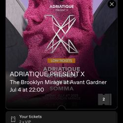 2 VIP Tickets To BROOKLYN MIRAGE Adriatique 