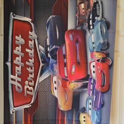 Cars Banner Happy Birthday 31 inches x 49 inches NEW 
