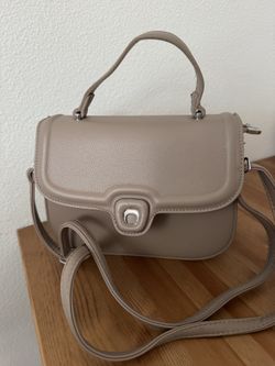 Beige Crossbody Bag with Top Handle — New