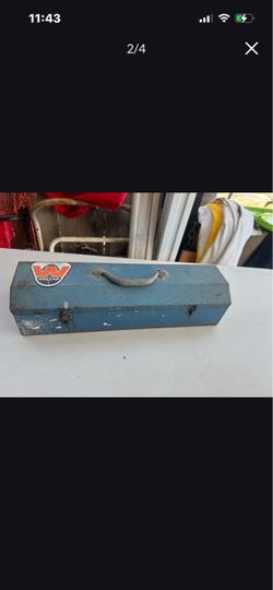 Vintage Blue Metal Tool Box