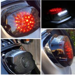 Smoked Lens LED Tail Light, Rear Lamp with Brake Turn Signal, Replacement for Harley Sportster Dyna FXDL Electra Glides Road King 