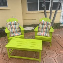 Juego De Patio De Polietileno De 3 Piezas 