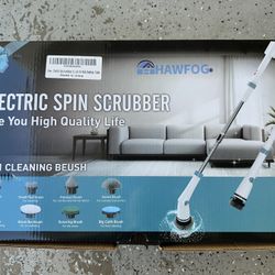 Electric Spin Scrubber, Electric Scrubber for Cleaning, 1200 RPM Shower Scrubber, 50inch Long Handle Electric Cleaning Brush 2000mAh Battery Cordless 