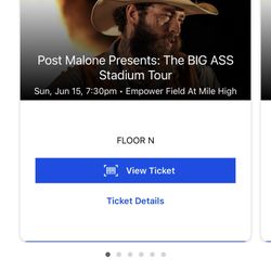 2 Floor Seats For post Malone/jelly Roll On June 15th 