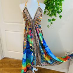 Women Ladies Boho Floral Maxi Dress Cocktail Party Evening Summer Beach Sundress one size 