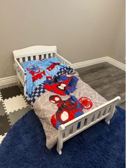 White Toddler Bed with Mattress