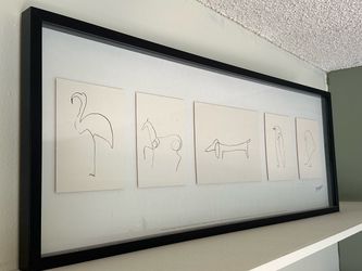 Picasso Animal Line Drawing Framed Art Print