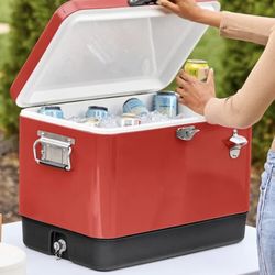 54 Qt Cooler | Red Metal Powder Coated | Mint | Hearth & Hand Magnolia (Vintage Target) 
