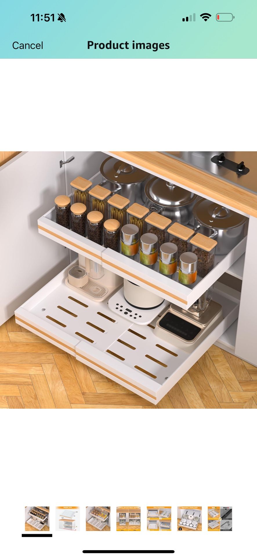 2 PACK Pull Out Cabinet Organizer