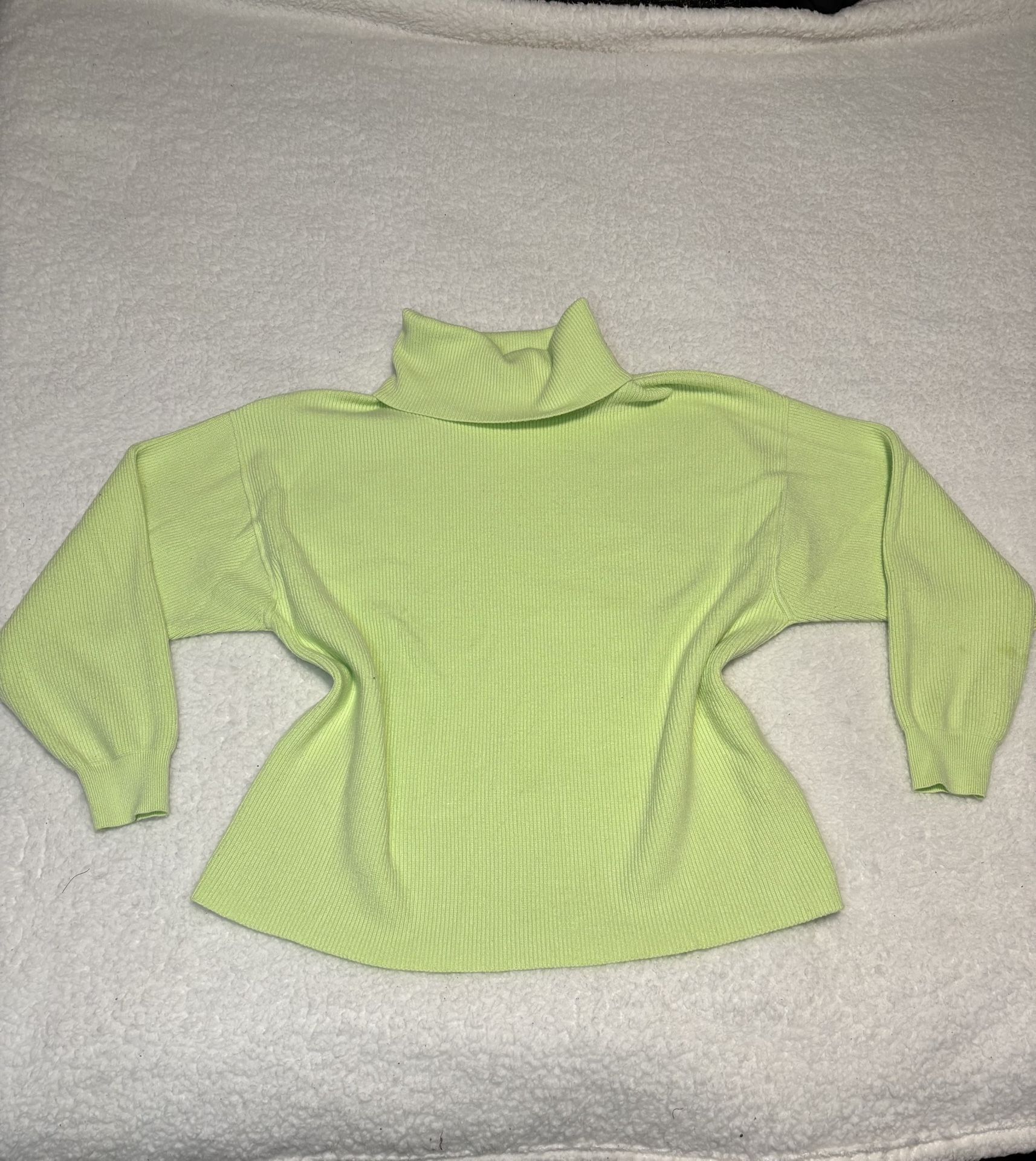 Free People Women Green Softly Structure Tunic Cowl Neck Sweater