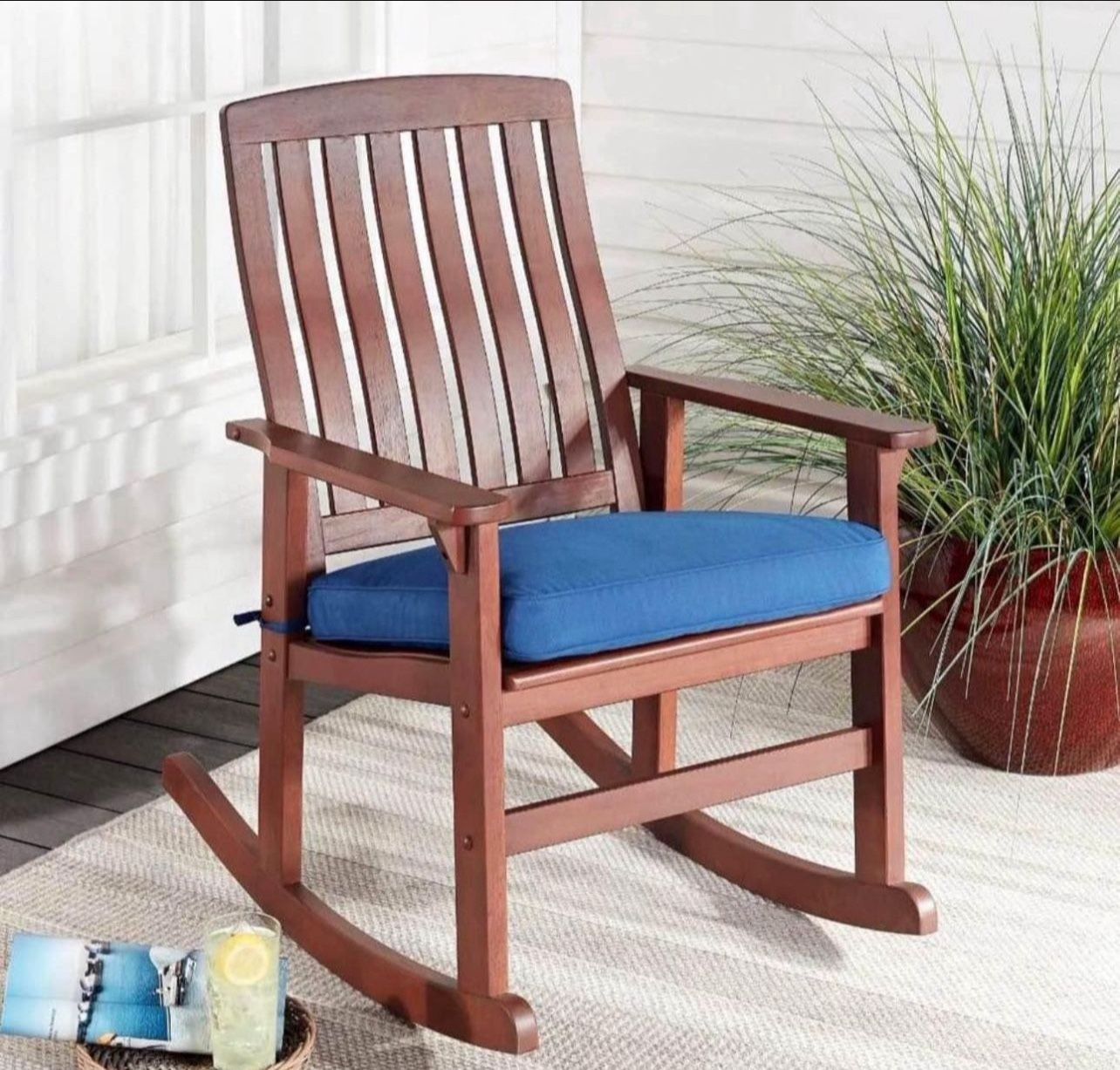 Wood Rocking Chair, Brown Finish, New in Box