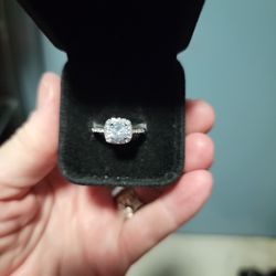 Size 7 White Sapphire Ring Sterling Silver 