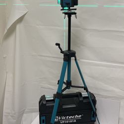 Laser level, with tripod, 4D (16 lines), self leveling, with remote control, 2 recharge bat vp10181a