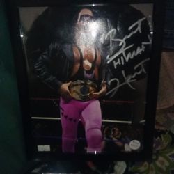 Wrestling Signed Picture Bret The Hitman Hart