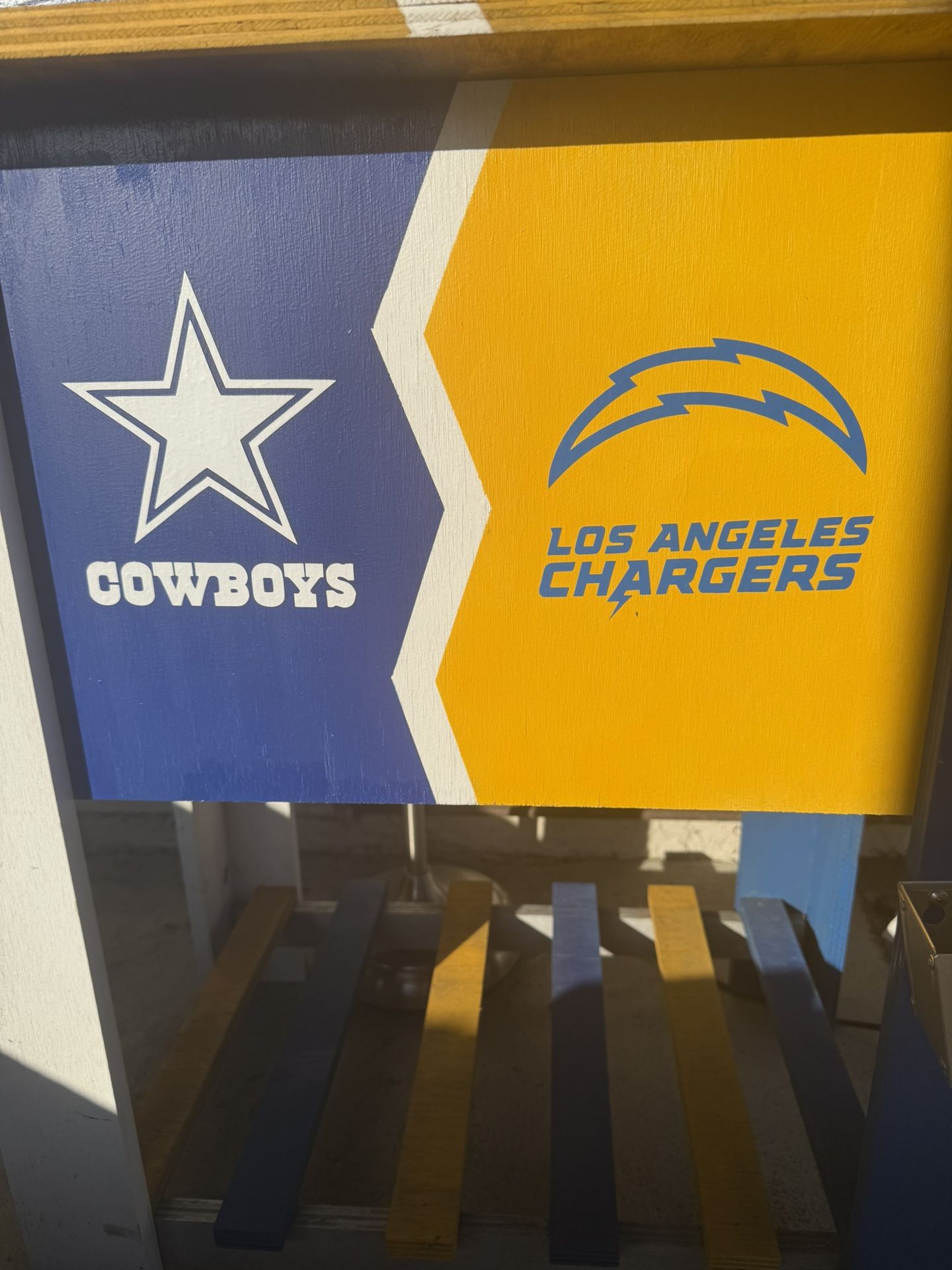 Chargers/Cowboys Wooden Tailgate Cooler