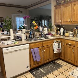 White Dishwasher And Wall Oven 