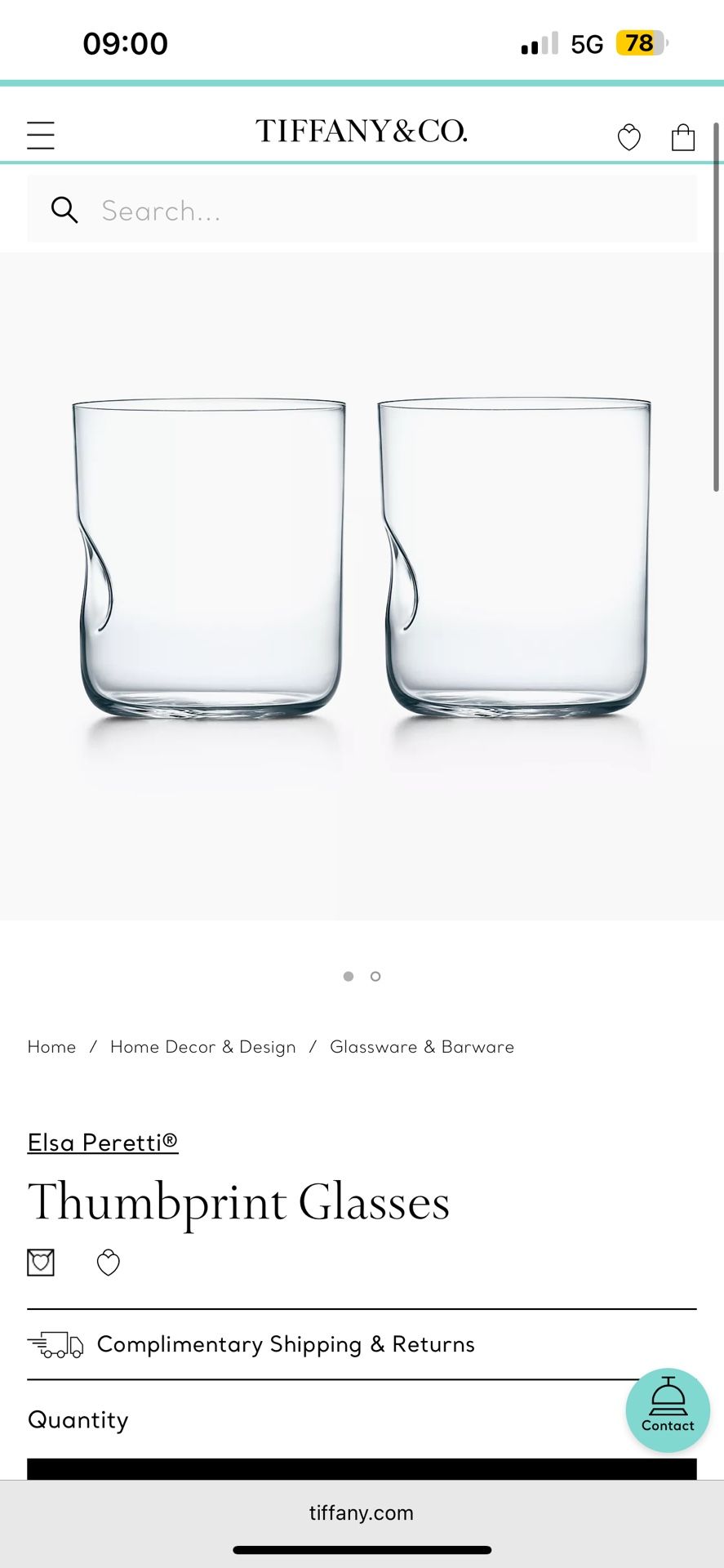 Tiffany And Co Thumbprint Glasses