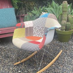 Rocking Chair W Patchwork Fabric Design