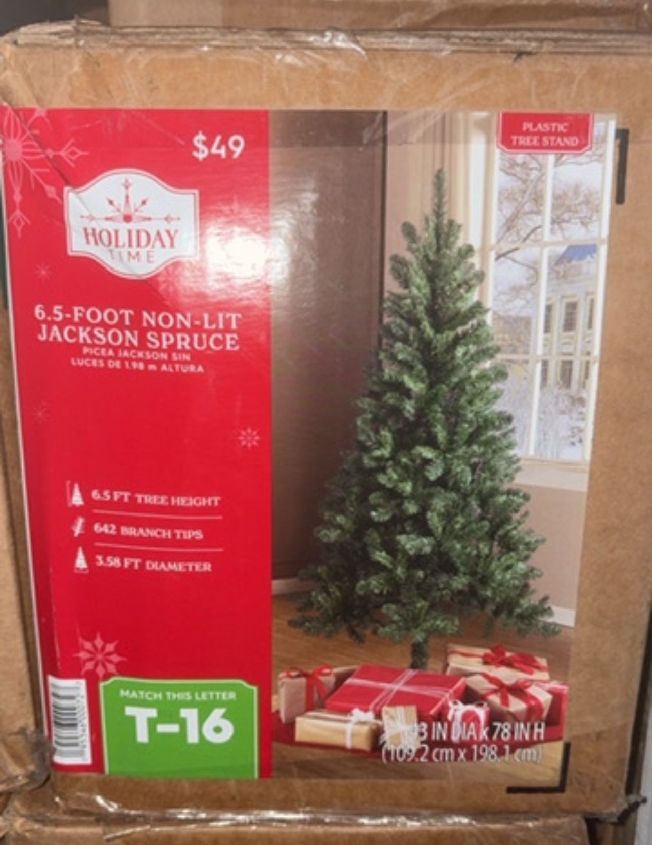 NEW IN BOX! 6.5 Foot Non-Lit Jackson Spruce Green Christmas Tree! π²
