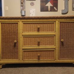 Vintage Wicker Sideboard 