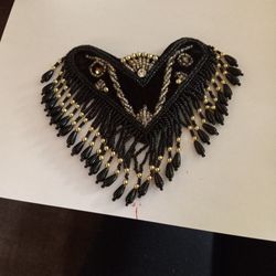 Beautiful Handmade Bead Hairclip Blk An Silver