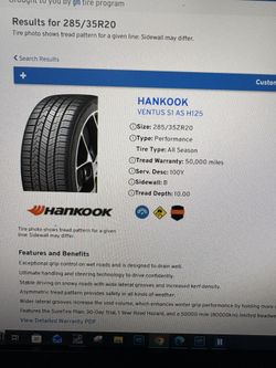 285/35ZR20 Hankook Ventus S1 AS