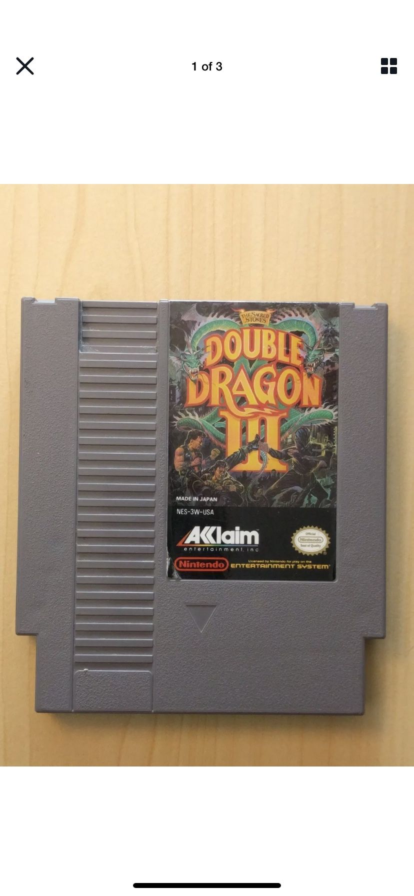 Double Dragon III: The Sacred Stones (Nintendo Entertainment System 1991) Tested. A1