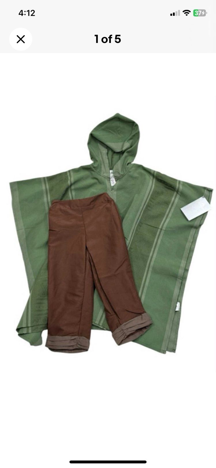 NWT Disney Store Bruno Costume Poncho and pants For Kids. Encanto. Size: 5/6
