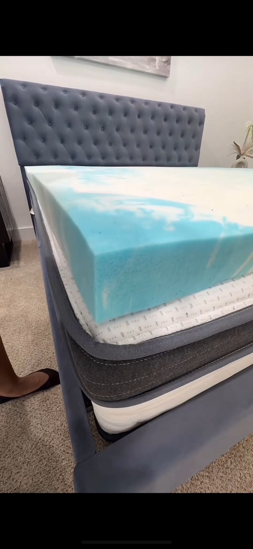 New King Gel Memory Foam Mattress Topper - 2” Thick - Sealed and Unused