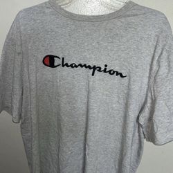 Champion Mens 2XL Gray Cotton T-Shirt