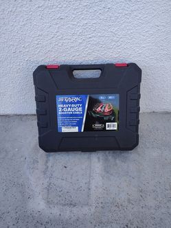 25ft 2-Gauge Heavy Duty Jumper Cables, 600 Amp, Color-Coded, Industrial Parrot Jaws With Carrying Case 

Brand New 

Se habla español