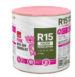 R- 15 Faced Fiberglass Insulation Roll 15 in. x 24 ft. (1 Roll)