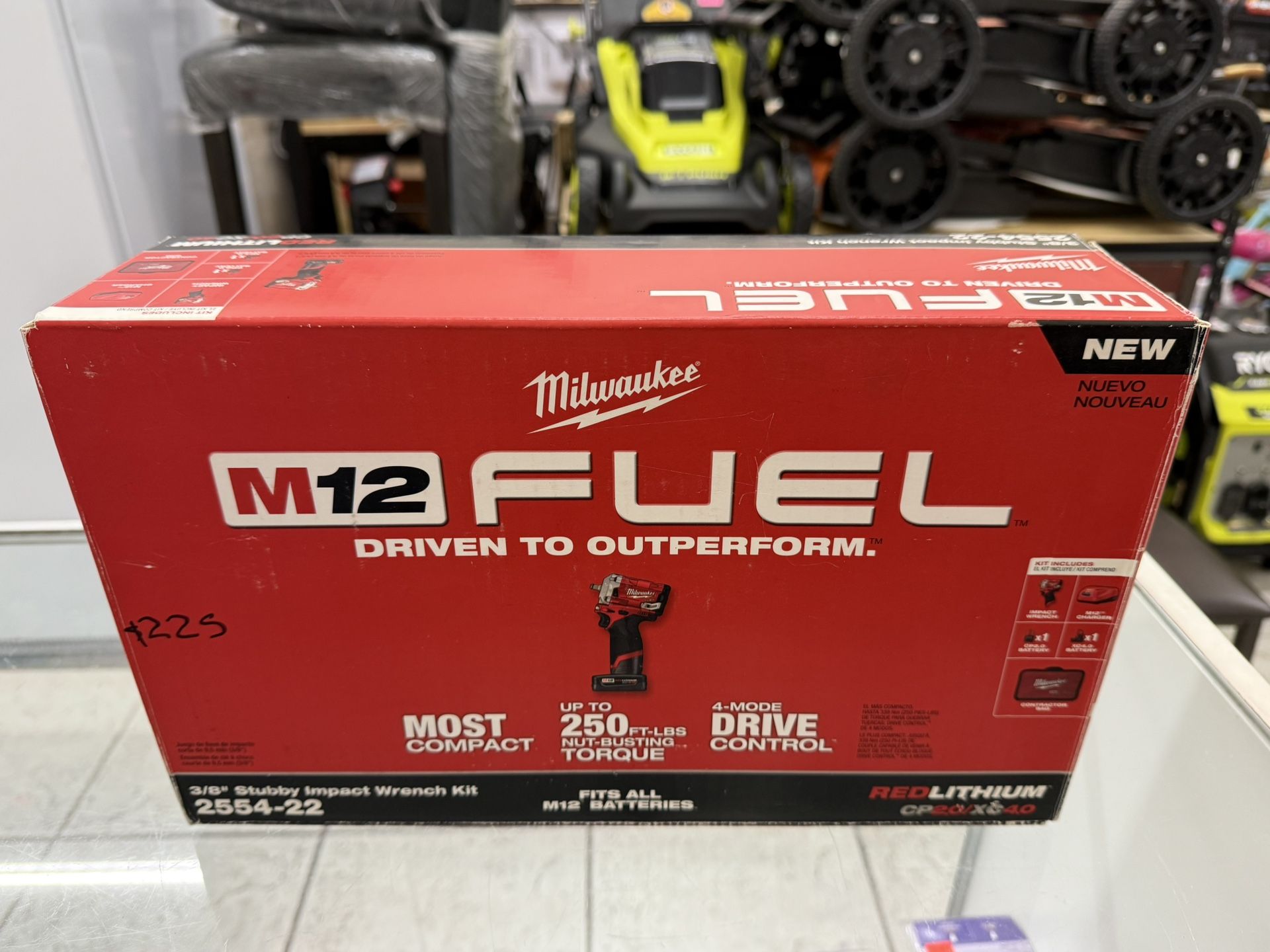 Milwaukee - M12 FUEL Brushless 3/8 In Friction Ring Impact Wrench with battery & charger