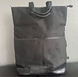 Beis Women’s Convertible Backpack In Black & Croc Trim