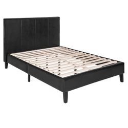 Upholstered Queen Size Modern Platform Bed Frame